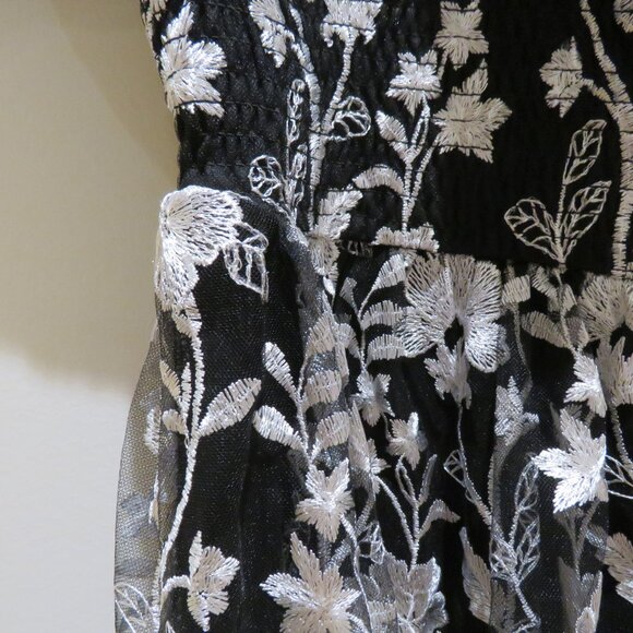 TORRID Mini Lace Smocked Off Shoulder Dress in Black White Evening Whimsigoth - Picture 8 of 15